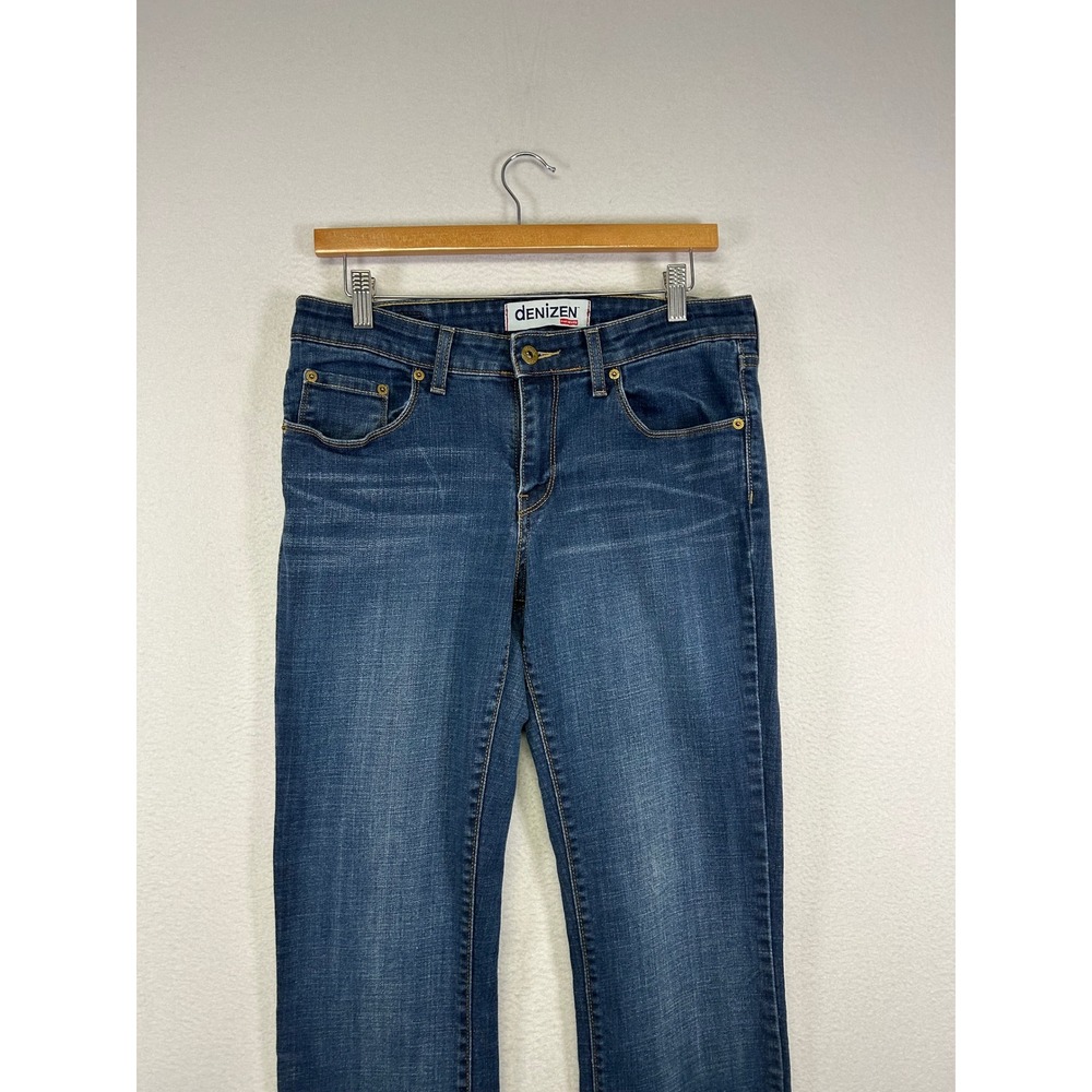 Classic Casual Denizen Levi's Women 10M Blue Straight Leg Mid Rise Stretch Jeans - Picture 9 of 12